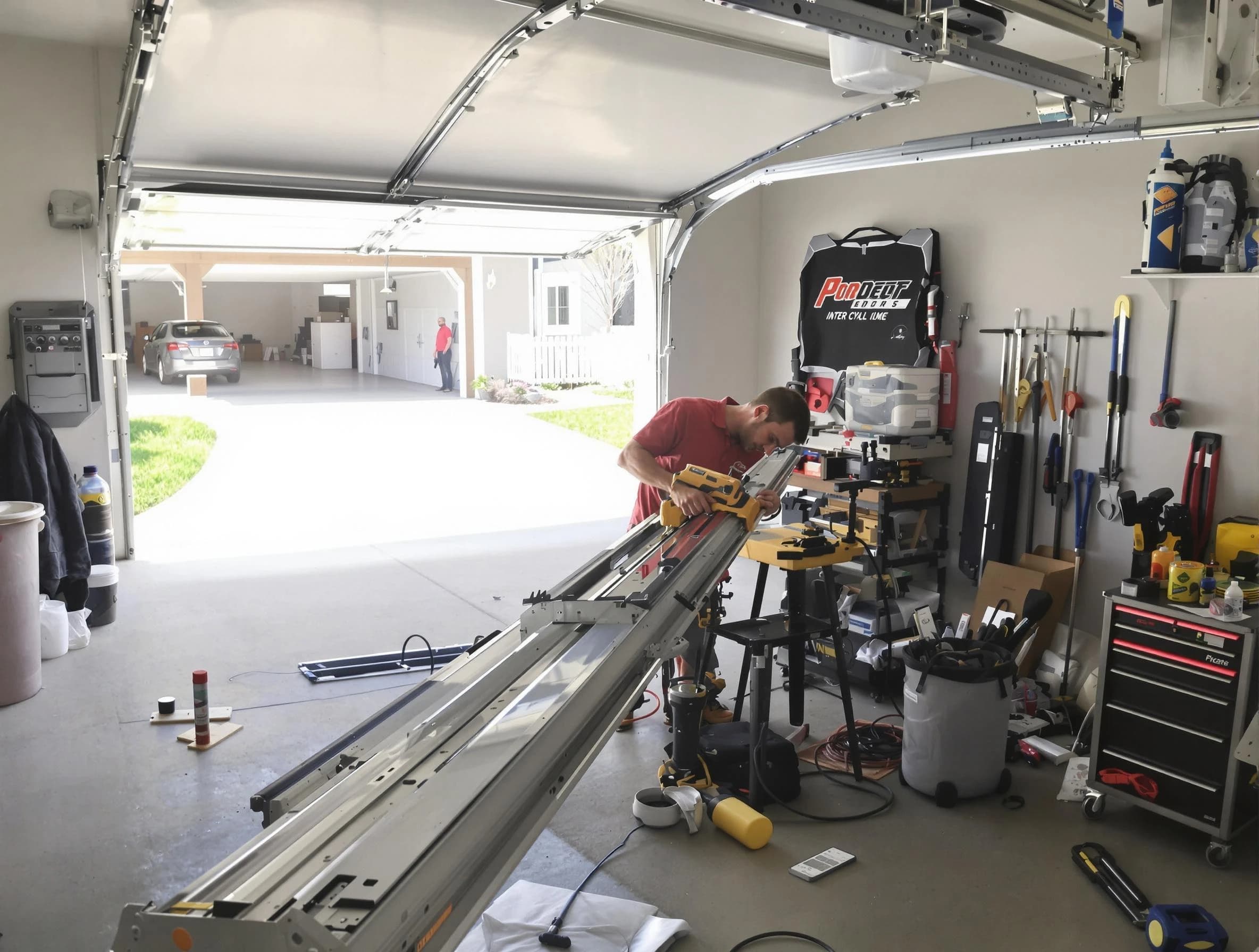 Lawrence Garage Door Repair expert performing track repair in Lawrence