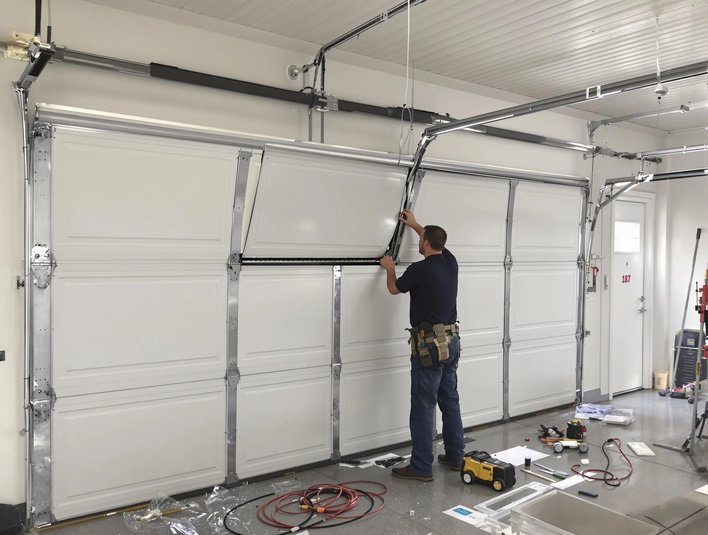 Garage Door Section Replacement in Lawrence