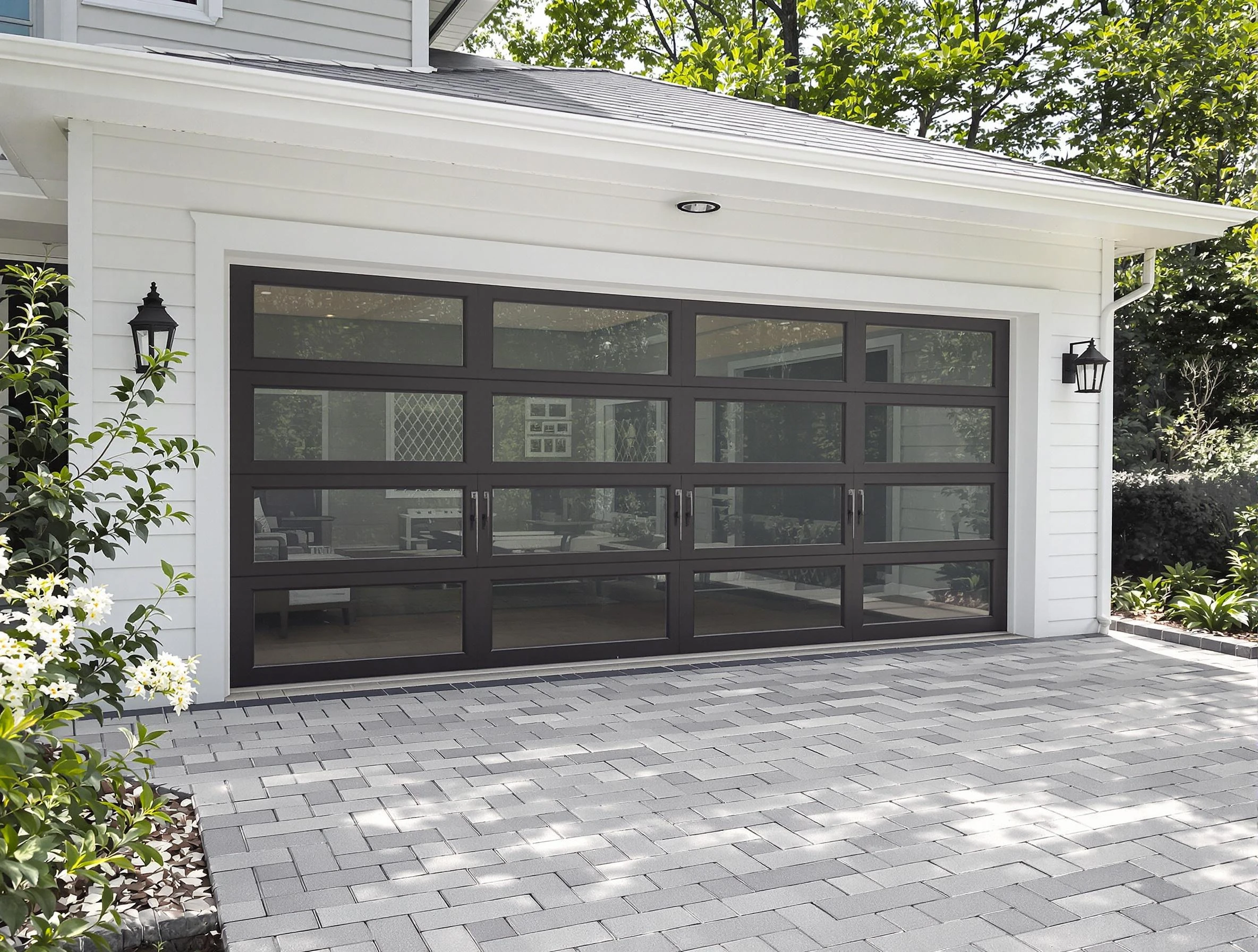 Lawrence Garage Door Repair design specialist presenting custom garage door options to Lawrence homeowner